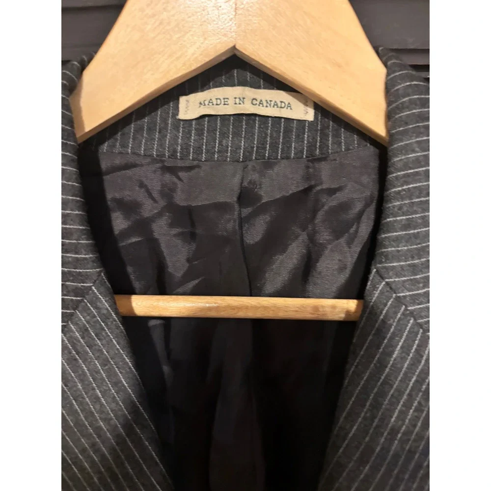 Lauren Ralph Lauren Blazer Mens 40S Grey Wool Cashmere Pinstripe Sport Coat